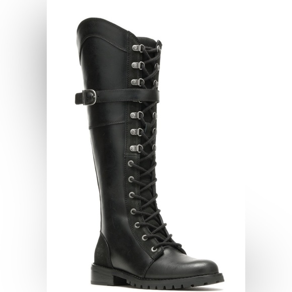 Harley-Davidson Shoes - Harley-Davidson Women's Bradner Lace-Up 16" Black Motorcycle Boots - 6